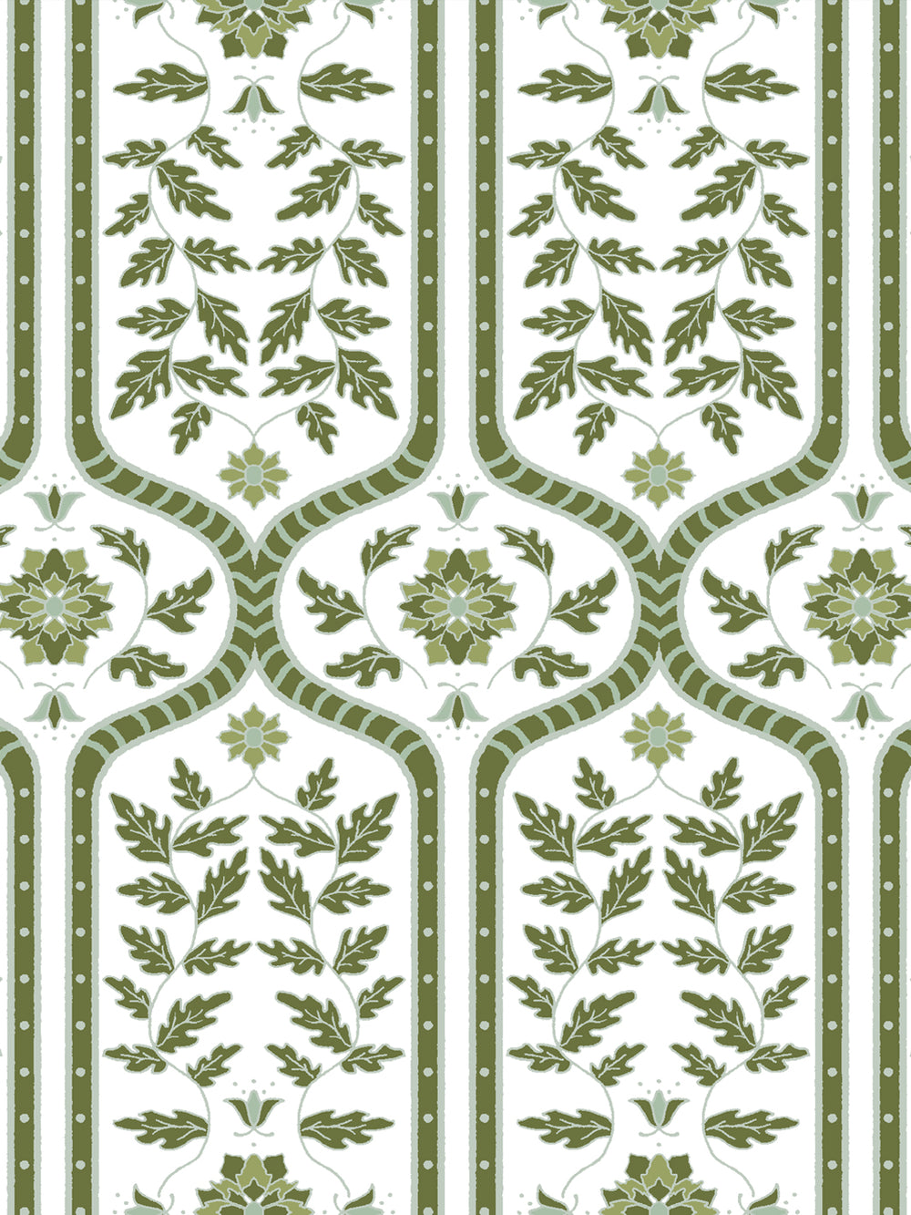 'Delilah' Wallpaper by Wallshoppe - Dark Moss - Detail
