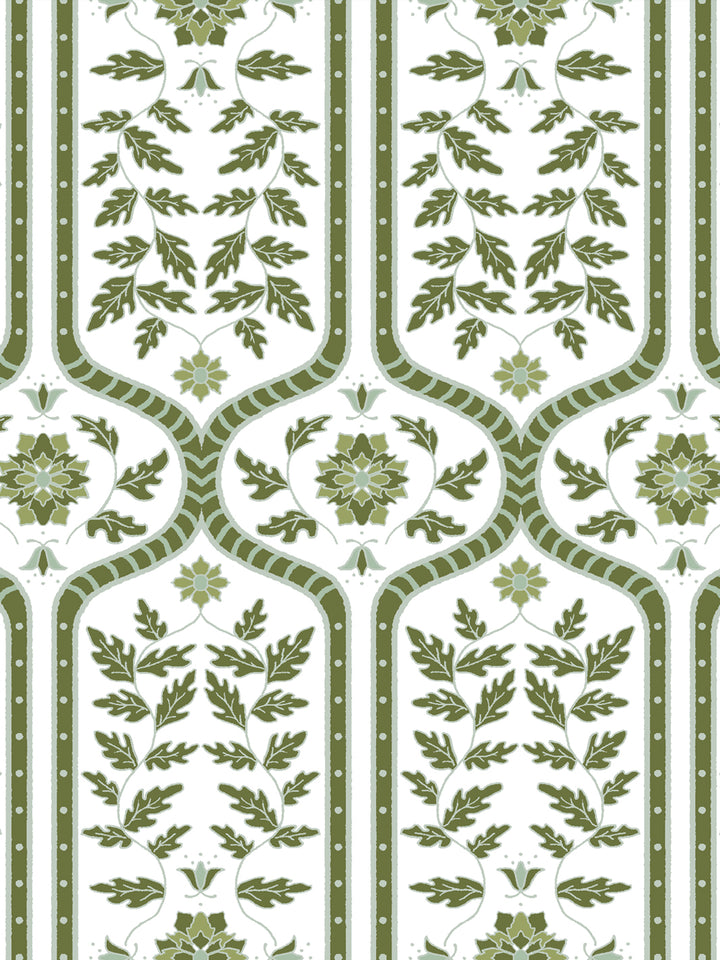 'Delilah' Wallpaper by Wallshoppe - Dark Moss - Detail