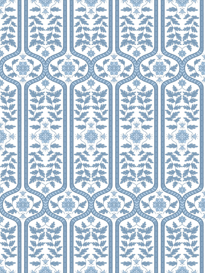 'Delilah' Wallpaper by Wallshoppe - Slate Blue - Design
