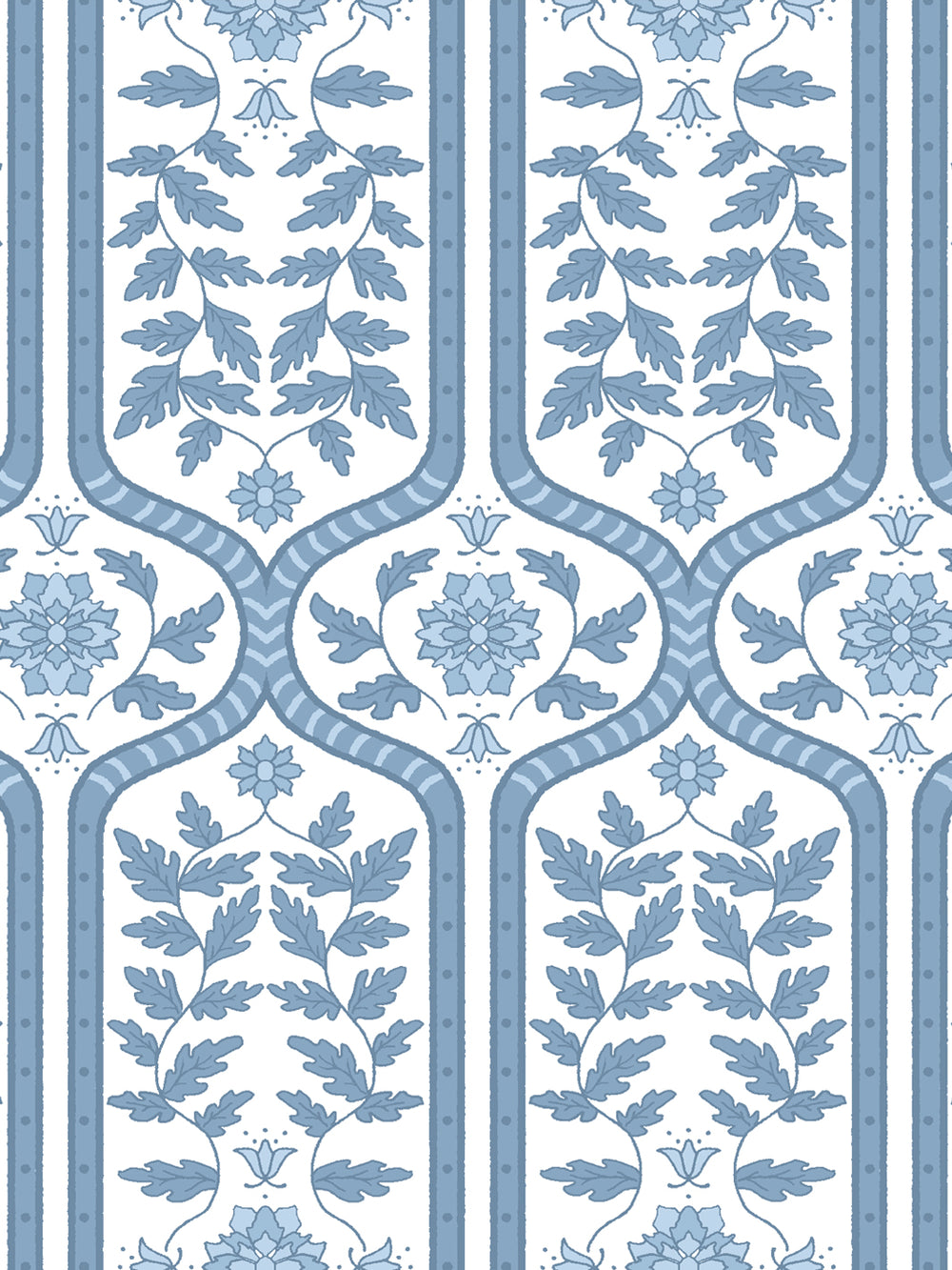 'Delilah' Wallpaper by Wallshoppe - Slate Blue - Detail