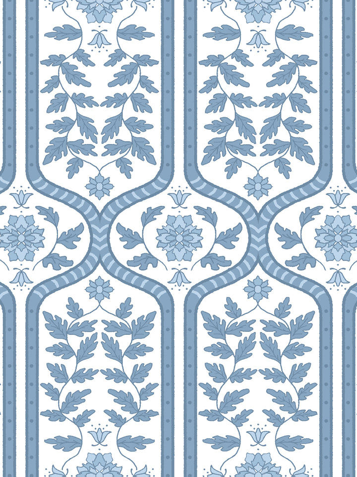 'Delilah' Wallpaper by Wallshoppe - Slate Blue - Detail