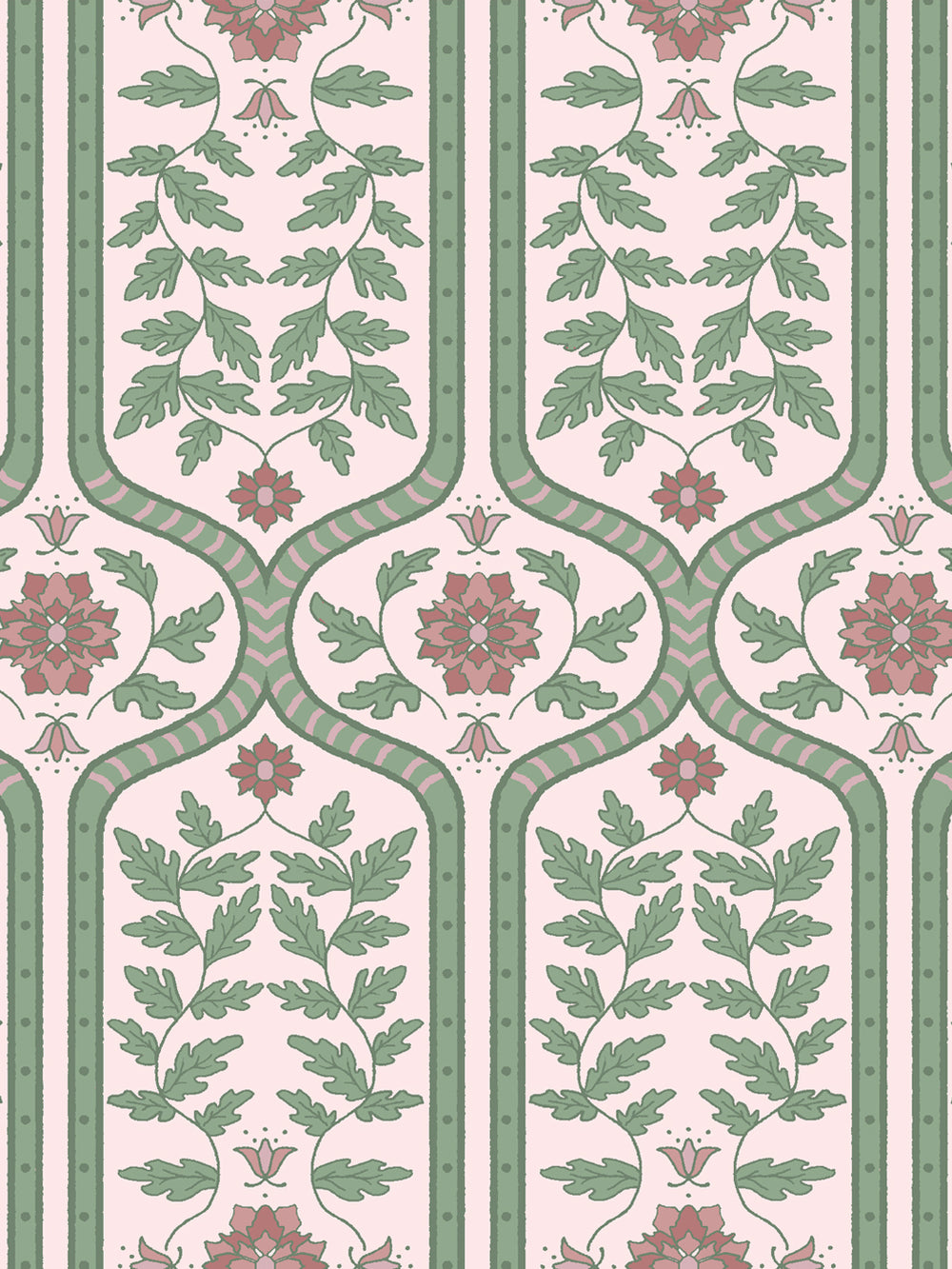 'Delilah' Wallpaper by Wallshoppe - Soft Petal Ivy - Detail