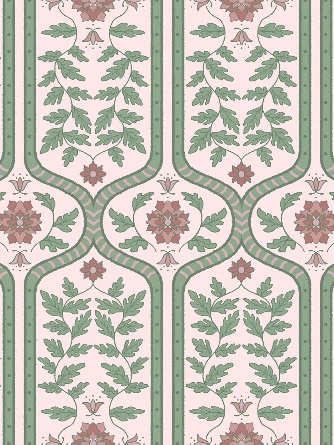 'Delilah' Wallpaper by Wallshoppe - Soft Petal Ivy - Detail