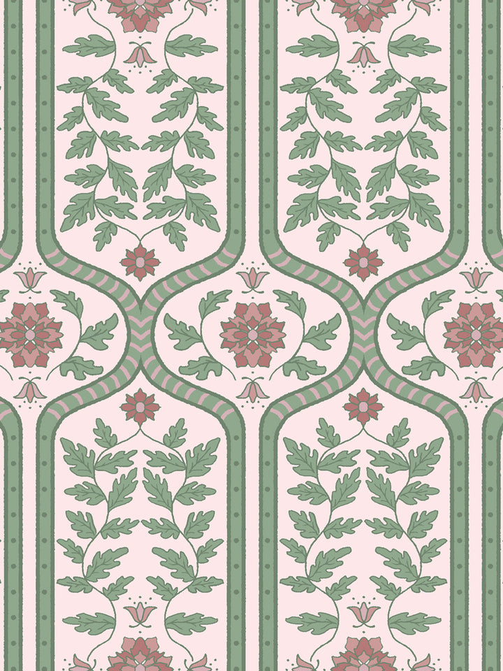 'Delilah' Wallpaper by Wallshoppe - Soft Petal Ivy - Detail