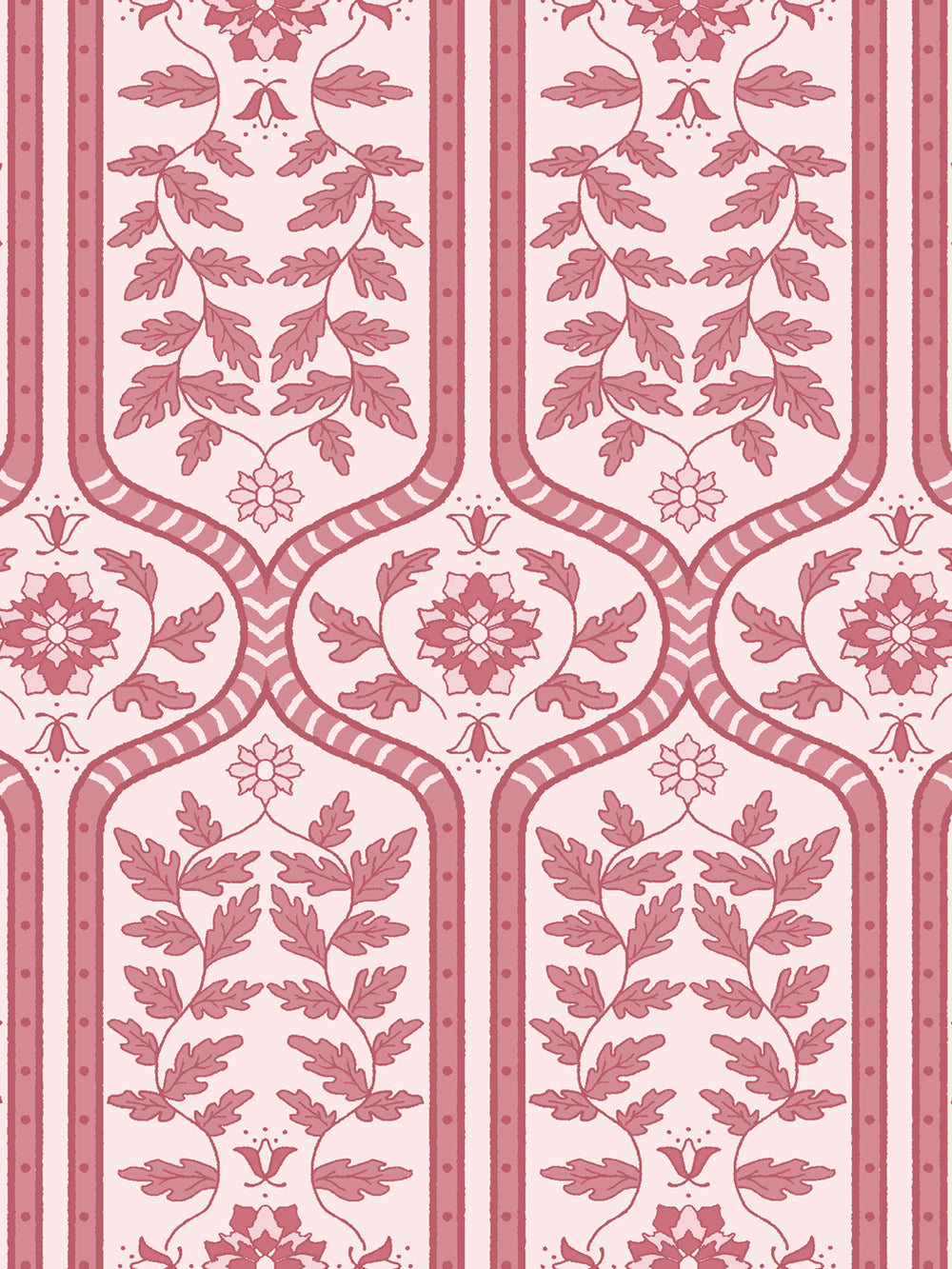 'Delilah' Wallpaper by Wallshoppe - Soft Petal Rose - Detail