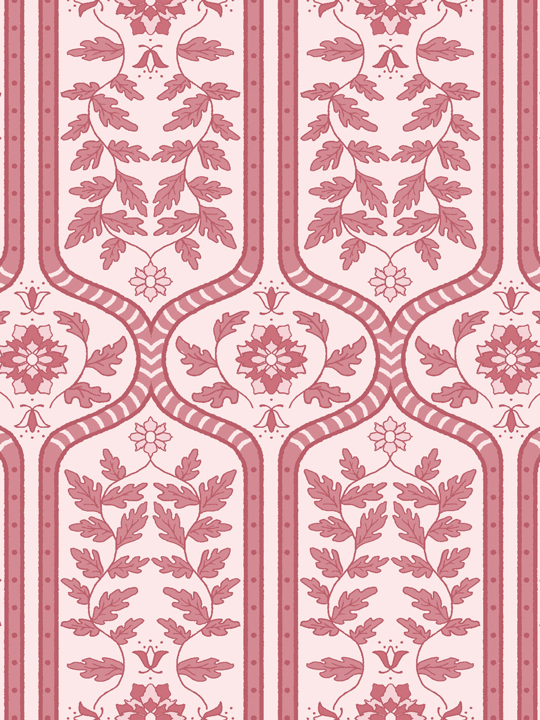'Delilah' Wallpaper by Wallshoppe - Soft Petal Rose - Detail