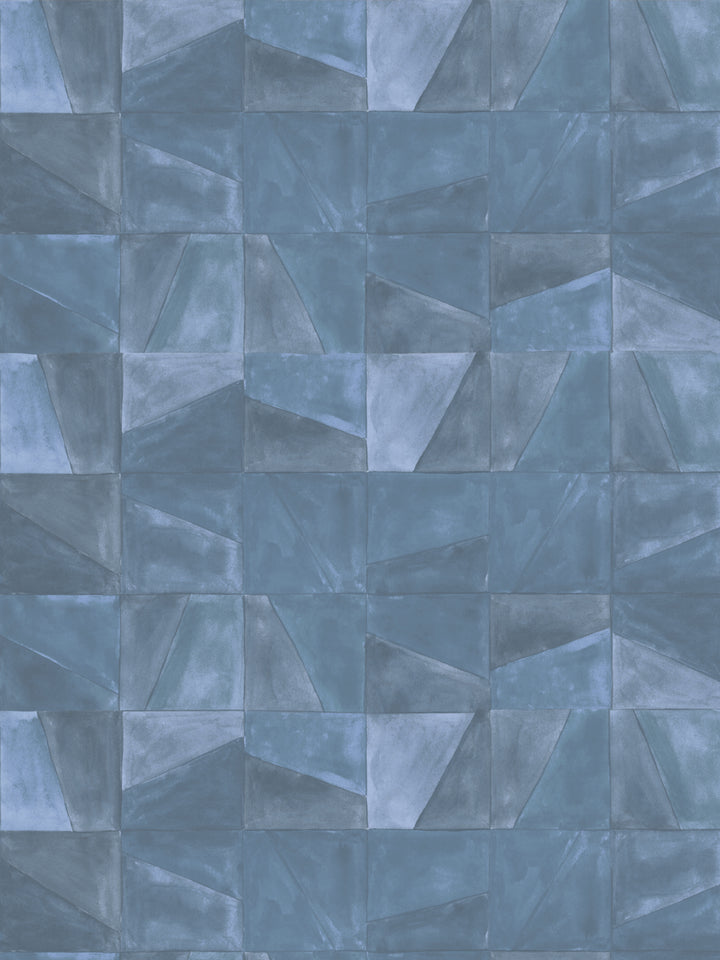 'Desert Clay' Wallpaper in Blue - Design Pattern