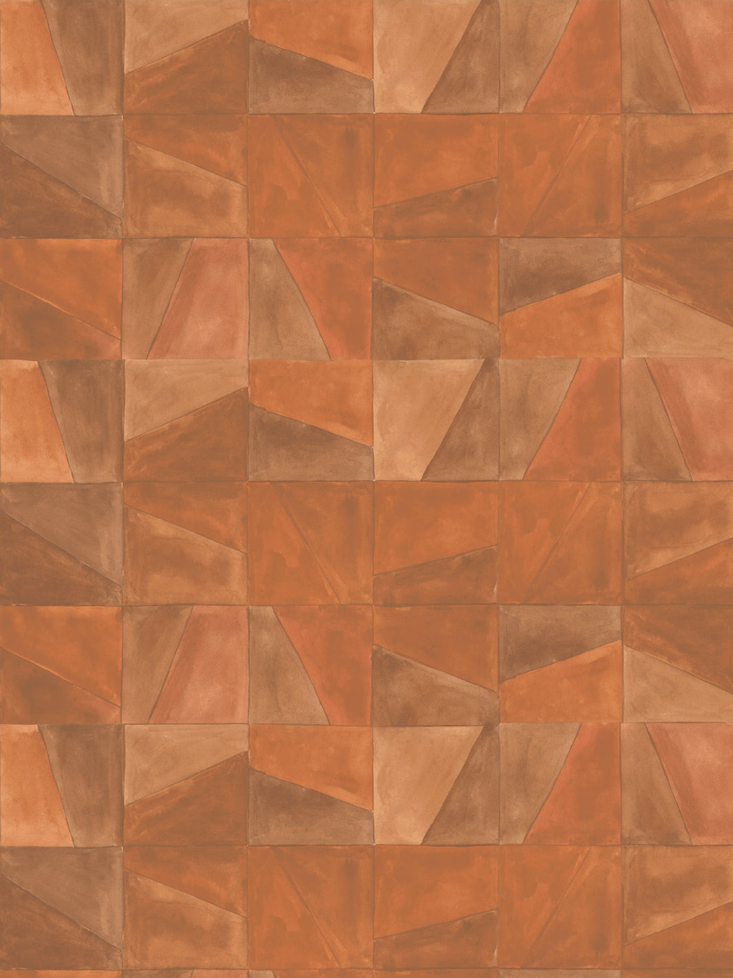 'Desert Clay' Wallpaper in Terracotta - Design Pattern