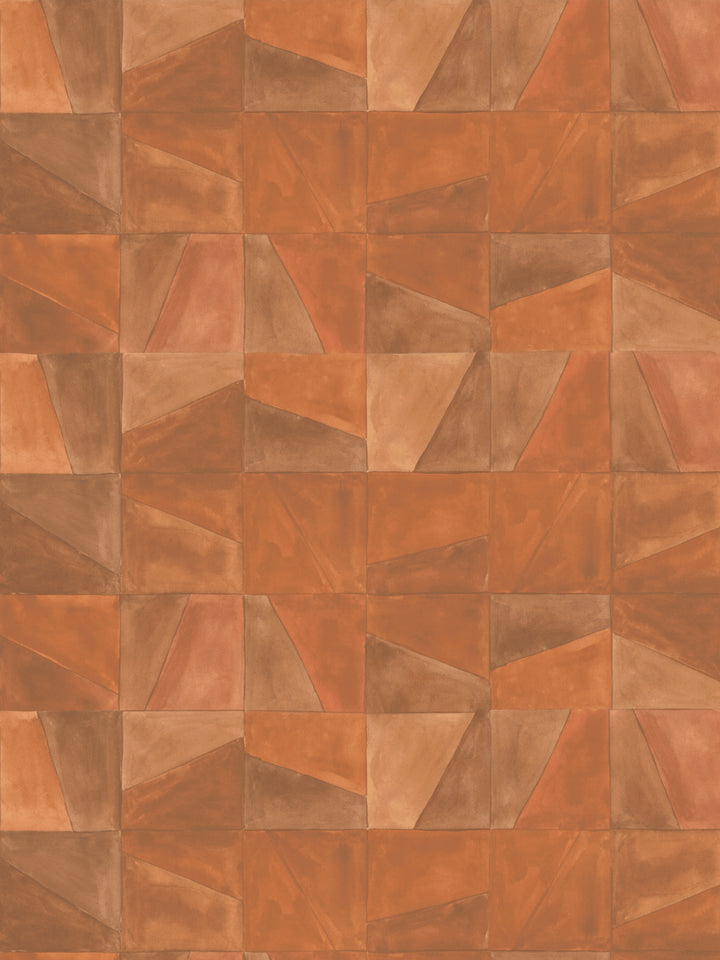 'Desert Clay' Wallpaper in Terracotta - Design Pattern