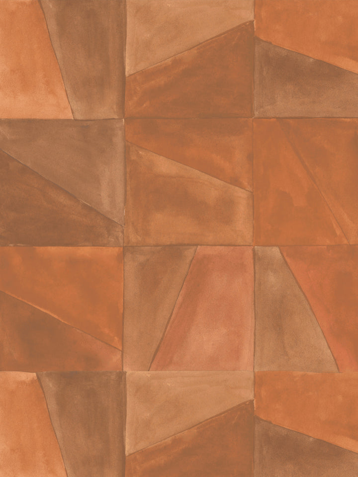 'Desert Clay' Wallpaper in Terracotta - Detail Close-Up