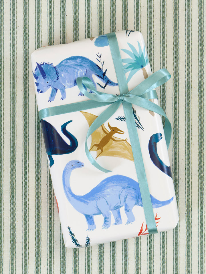 'Dinosaur Kingdom' Gift Wrap by Meri Meri - White