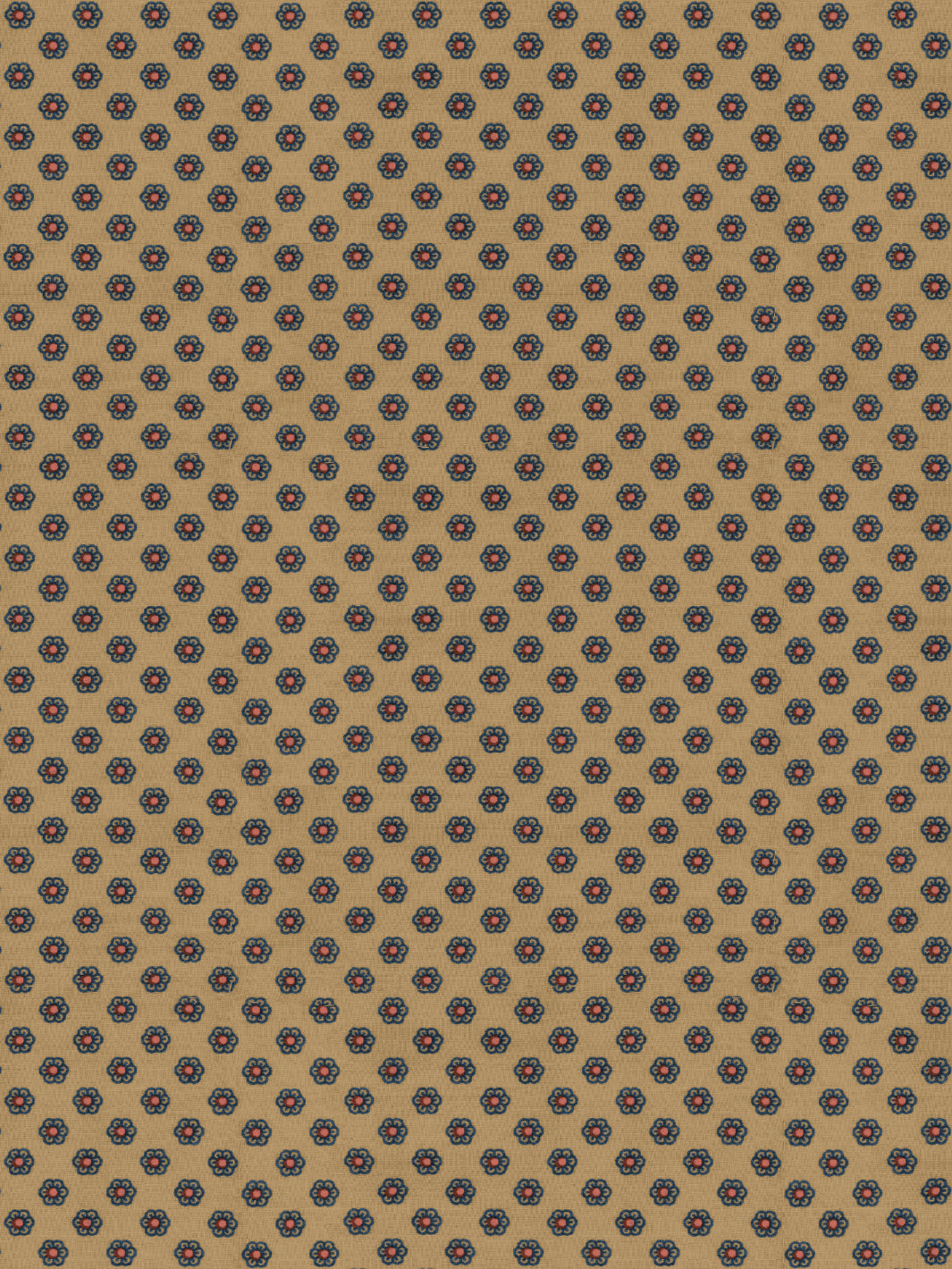 ditsy flower wallpaper by chris benz blue red on brown