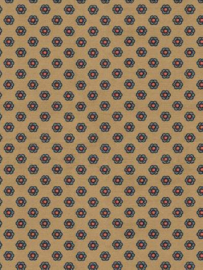 ditsy flower wallpaper by chris benz blue red on brown