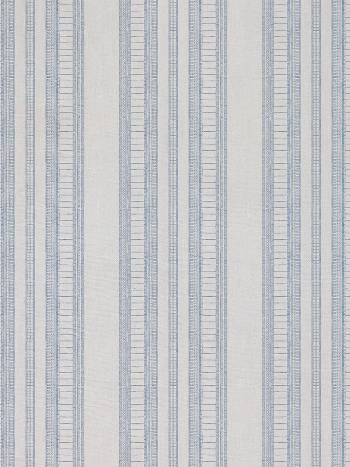 doodle stripe linen fabric by nathan turner blue