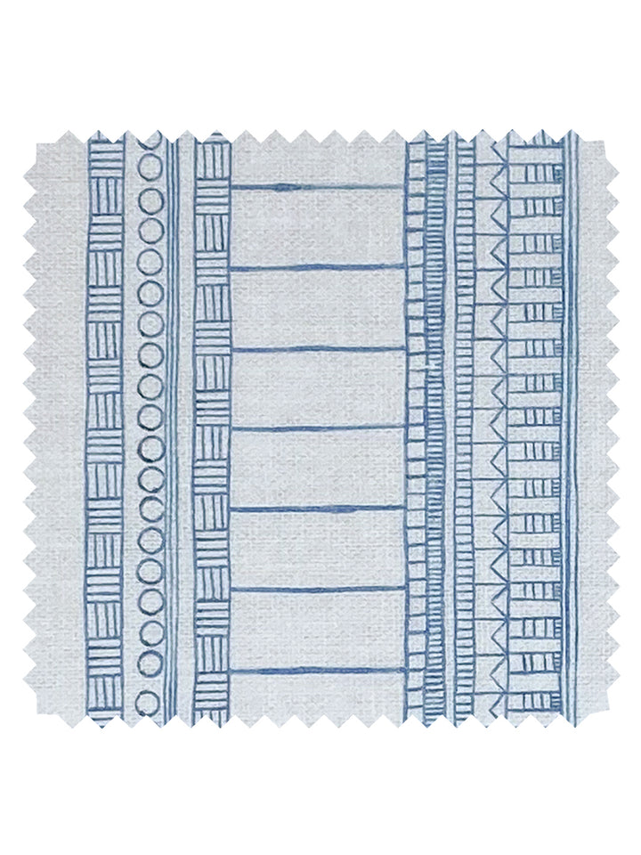 doodle stripe linen fabric by nathan turner blue