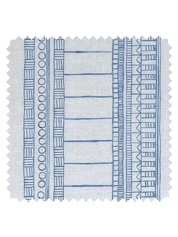 doodle stripe linen fabric by nathan turner blue