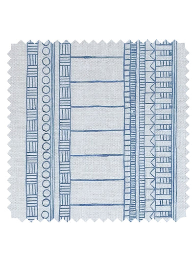 'Doodle Stripe' Linen Fabric by Nathan Turner - Blue