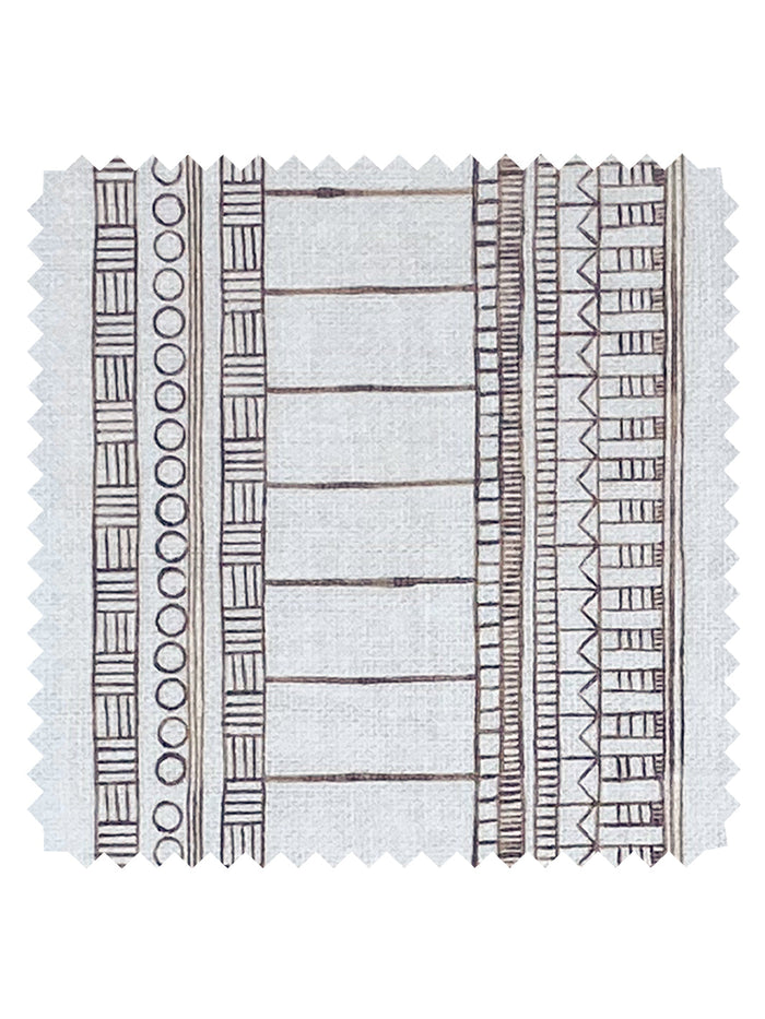 'Doodle Stripe' Linen Fabric by Nathan Turner - Brown