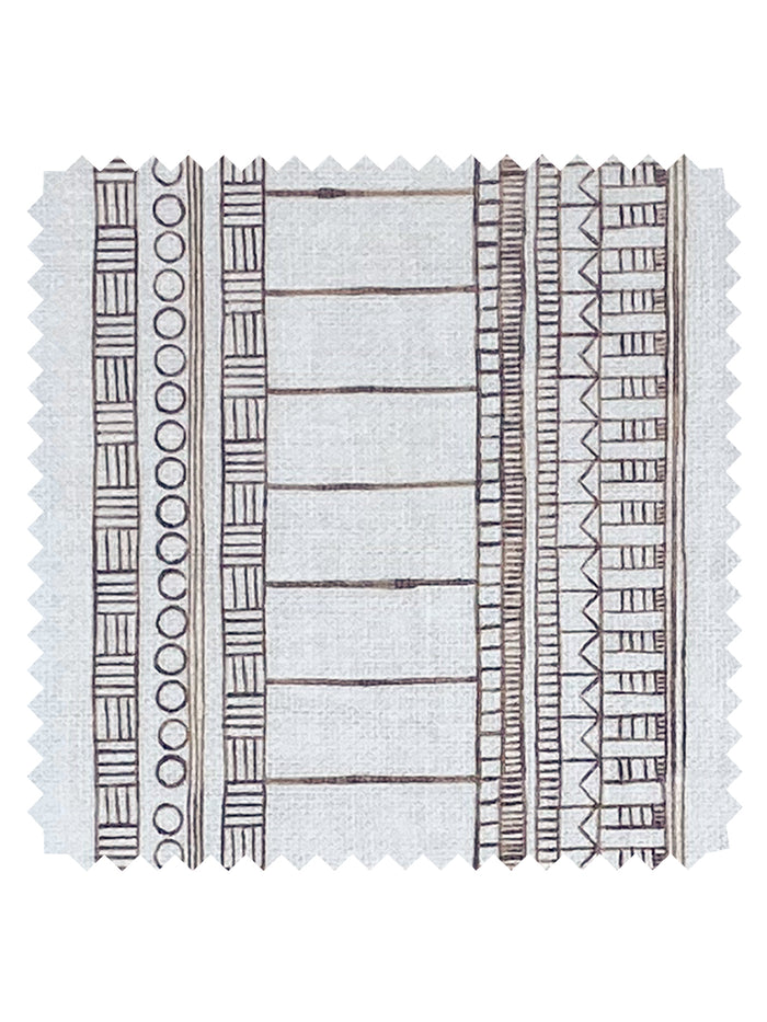 Doodle Stripe' Linen Fabric by Nathan Turner - Brown