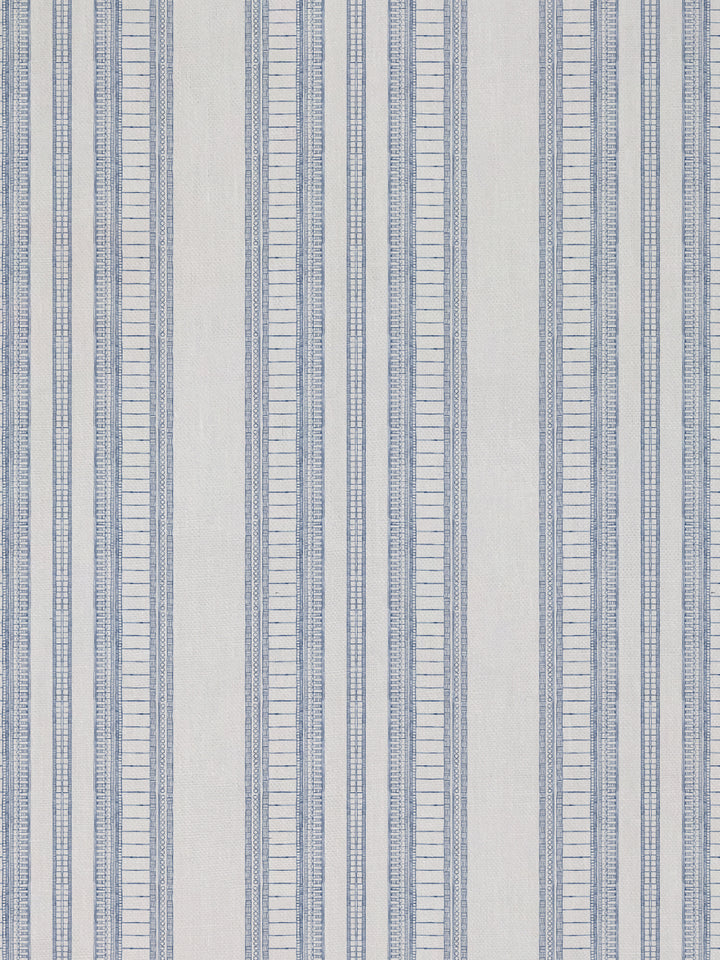 doodle stripe linen fabric by nathan turner dark blue