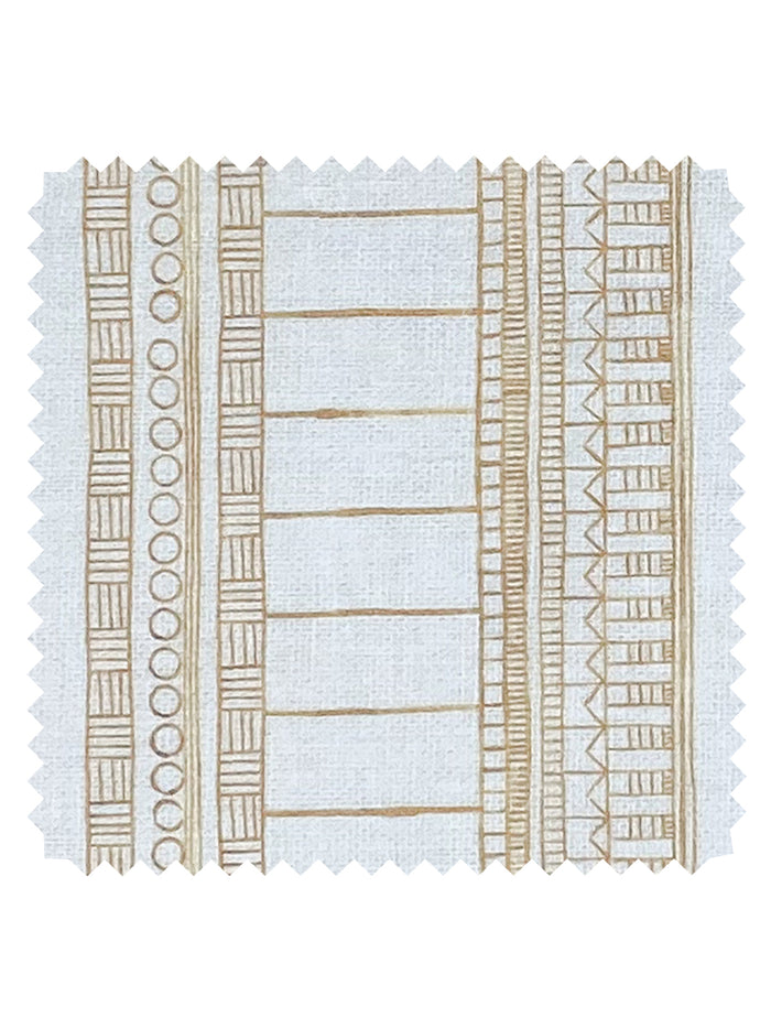Doodle Stripe' Linen Fabric by Nathan Turner - Gold