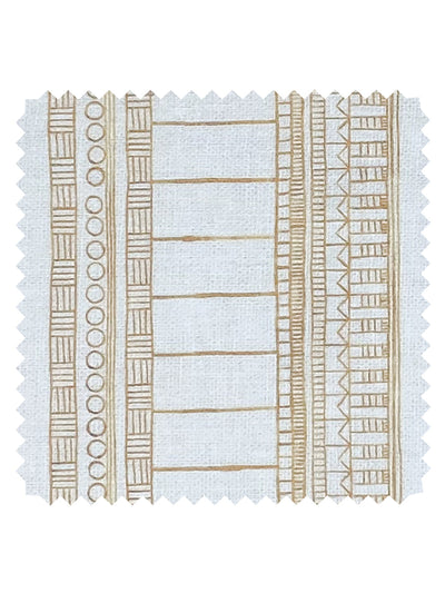 'Doodle Stripe' Linen Fabric by Nathan Turner - Gold