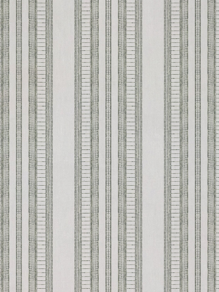 doodle stripe linen fabric by nathan turner green