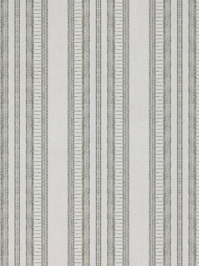 'Doodle Stripe' Linen Fabric by Nathan Turner - Green