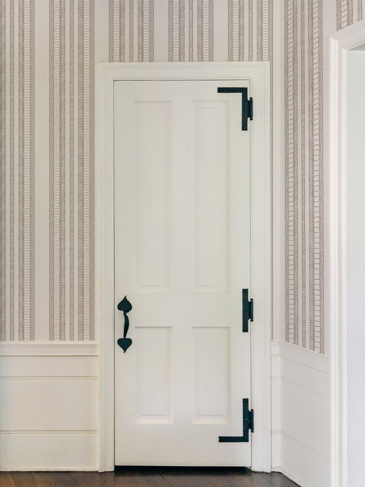 'Doodle Stripe' Wallpaper by Nathan Turner - Brown