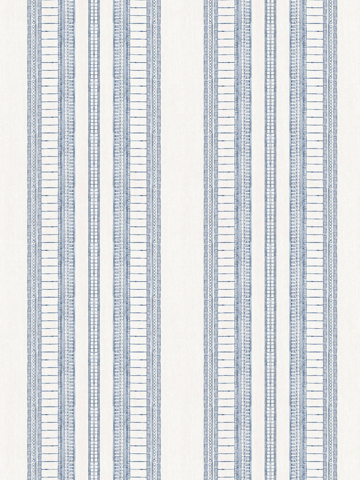 'Doodle Stripe' Wallpaper by Nathan Turner - Dark Blue