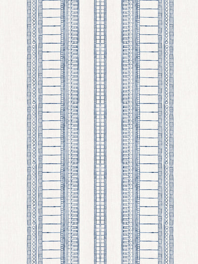 'Doodle Stripe' Wallpaper by Nathan Turner - Dark Blue