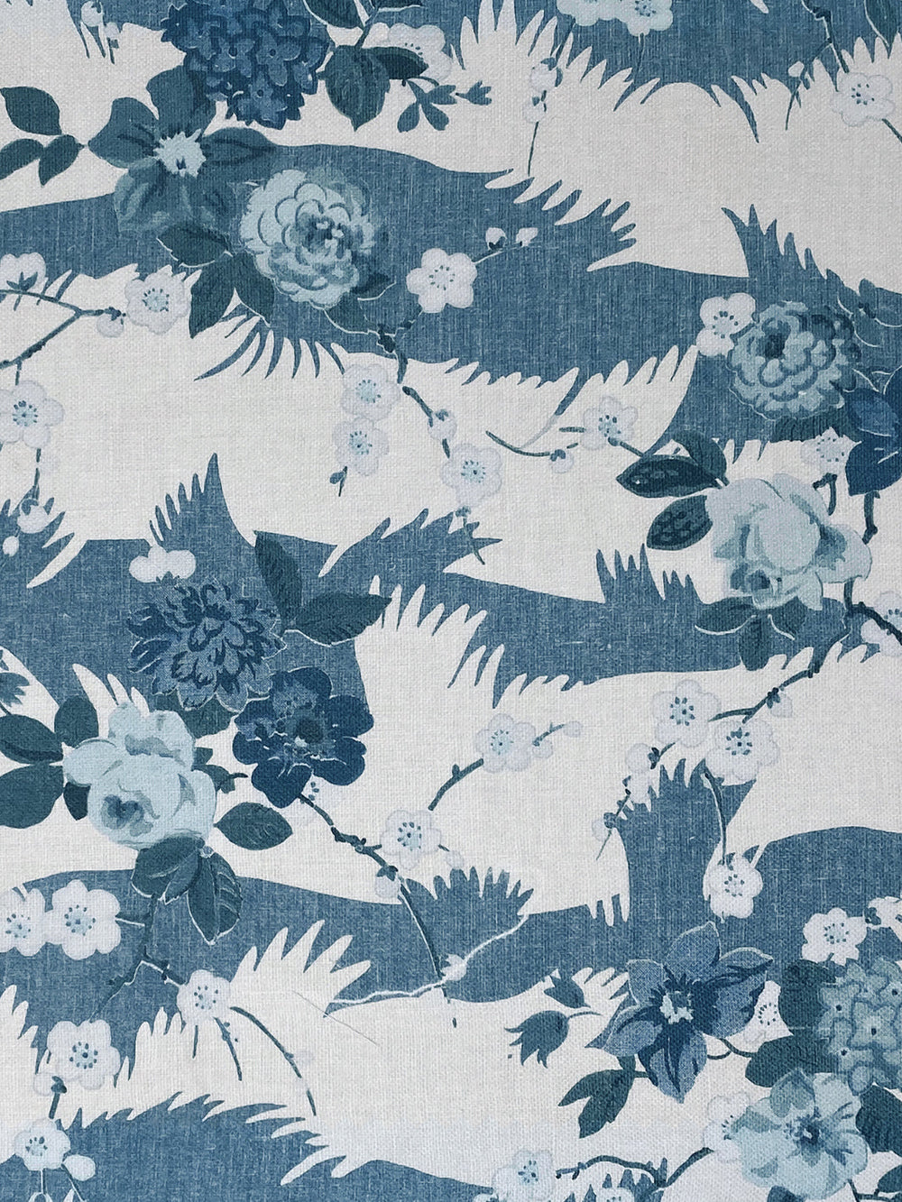 dorachintz linen fabric by nathan turner blue