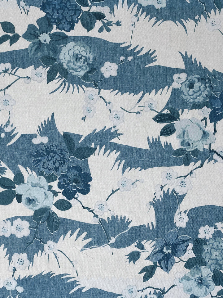 dorachintz linen fabric by nathan turner blue