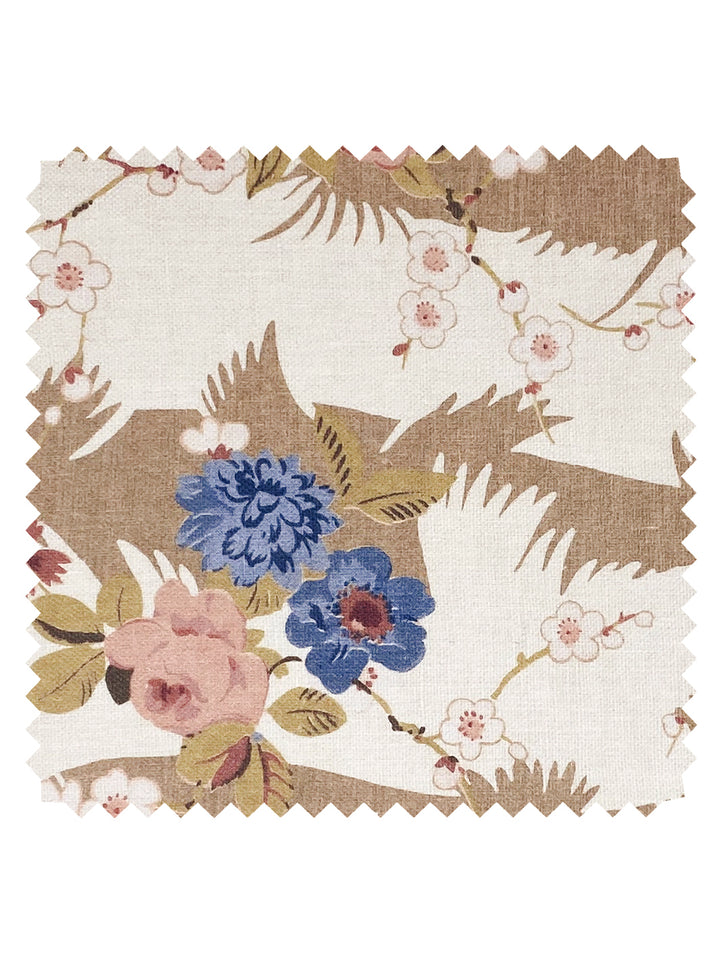 dorachintz linen fabric by nathan turner mustard