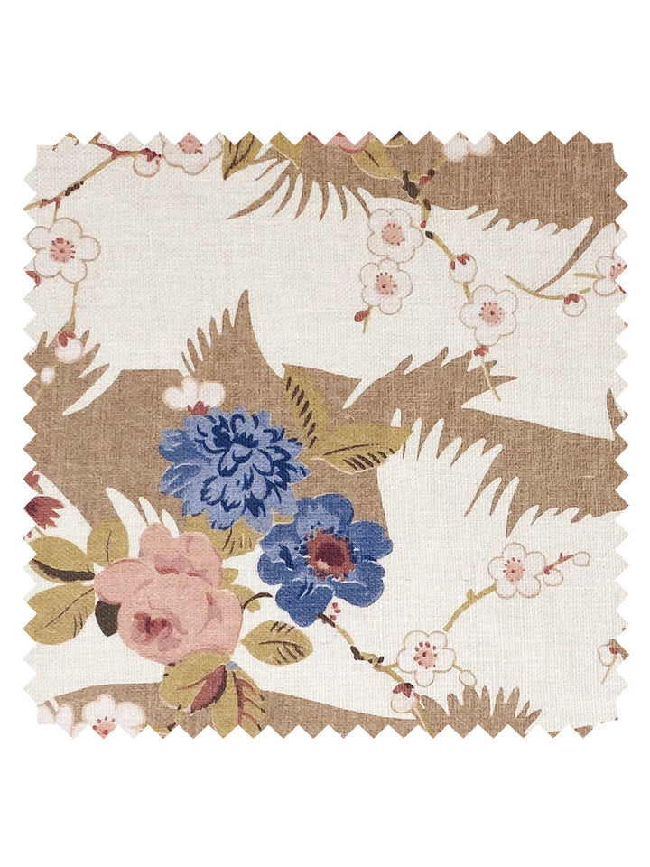 dorachintz linen fabric by nathan turner mustard