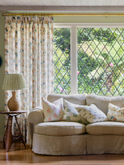 dorachintz linen fabric by nathan turner saddle green