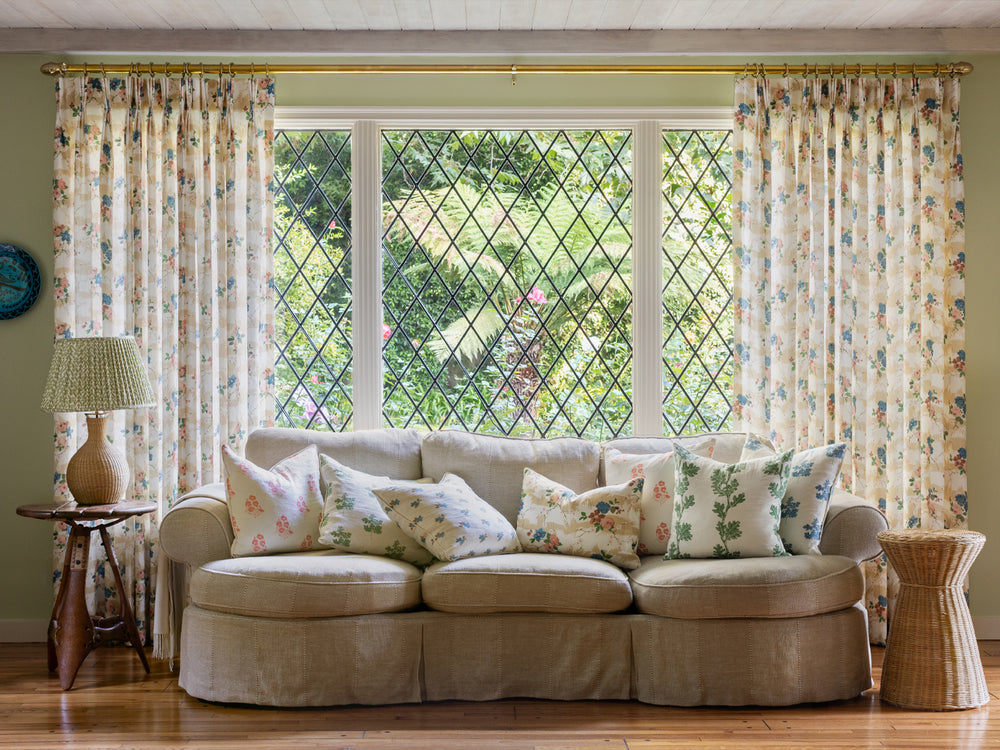 dorachintz linen fabric by nathan turner mustard