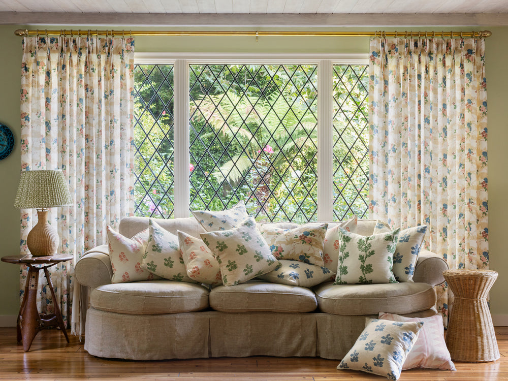dorachintz linen fabric by nathan turner saddle green