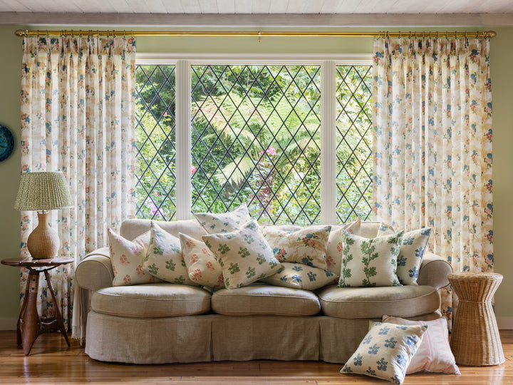 dorachintz linen fabric by nathan turner saddle green