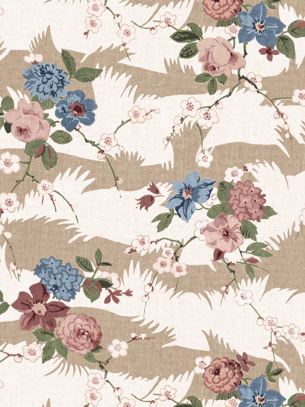 dora chintz wallpaper by nathan turner green taupe