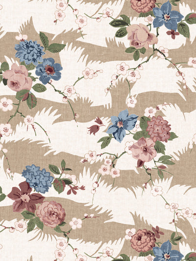 'Dora Chintz' Wallpaper by Nathan Turner - Green Taupe