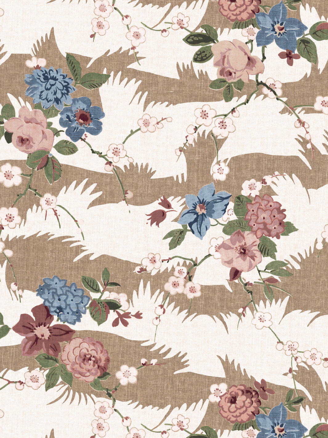 'Dora Chintz' Wallpaper by Nathan Turner - Saddle Green