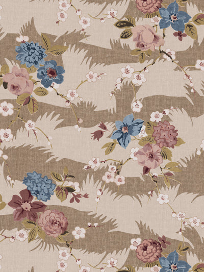 dora chintz wallpaper by nathan turner taupe mustard