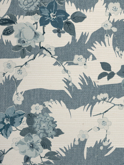 dora chintz grasscloth wallpaper by nathan turner blues