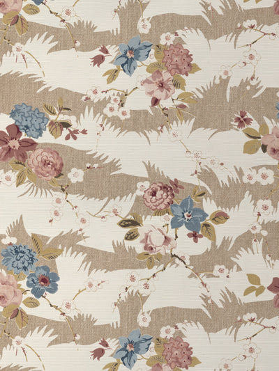 'Dora Chintz' Grasscloth Wallpaper by Nathan Turner - Mustard