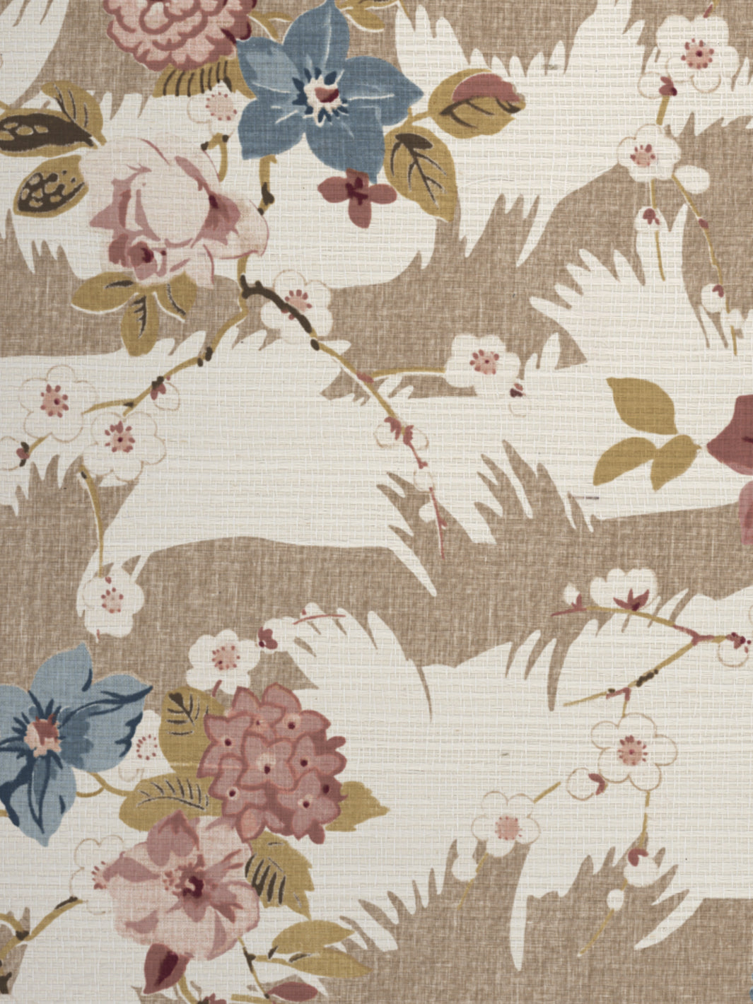 'Dora Chintz' Grasscloth Wallpaper by Nathan Turner - Mustard