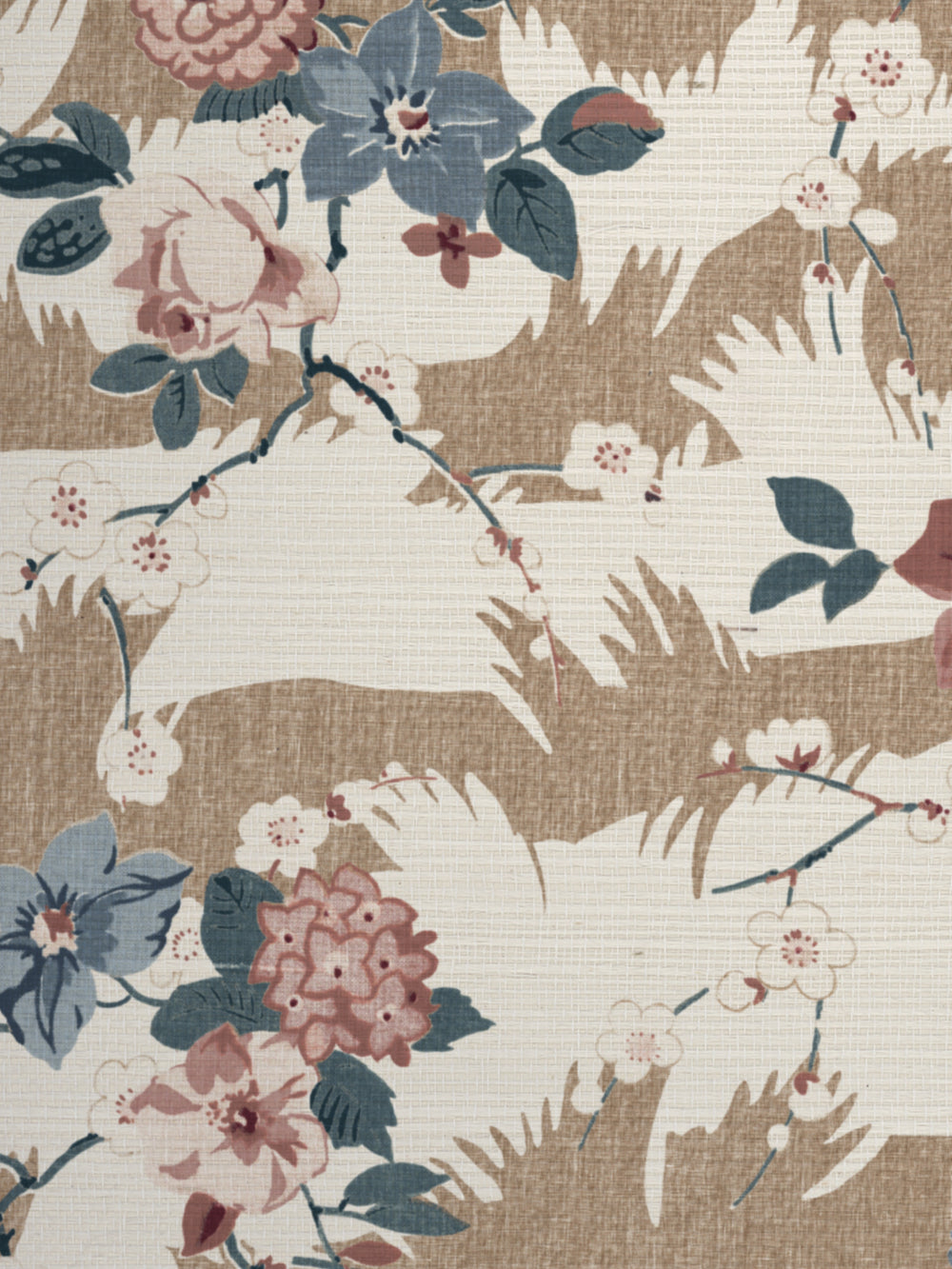 dora chintz grasscloth wallpaper by nathan turner saddle pink