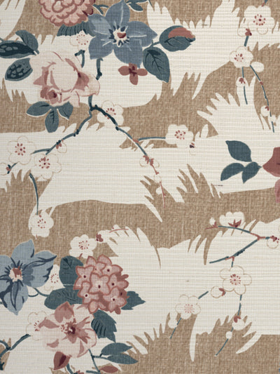 'Dora Chintz' Grasscloth Wallpaper by Nathan Turner - Saddle Pink