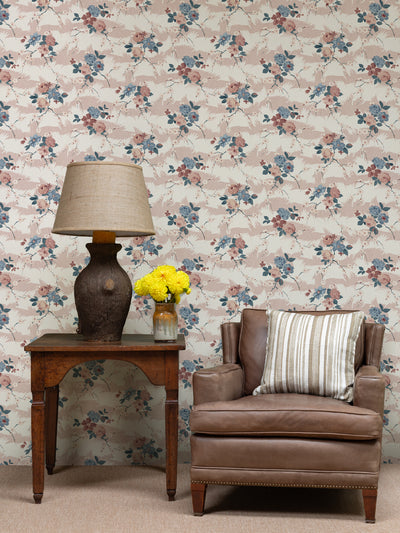 dora chintz wallpaper by nathan turner pink blue