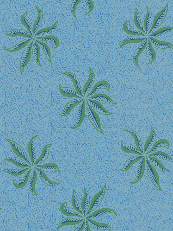 'Dot Frisée' Linen Fabric by Clare V. - Azure Green